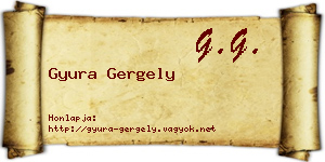 Gyura Gergely névjegykártya